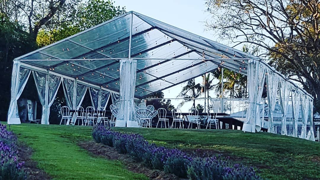 Clear roof marquee by Happy Marquee Hire